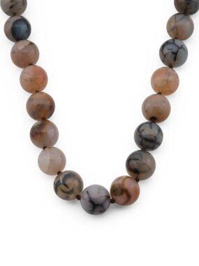 SHIVAM Made In India Brass Agate Beaded Necklace